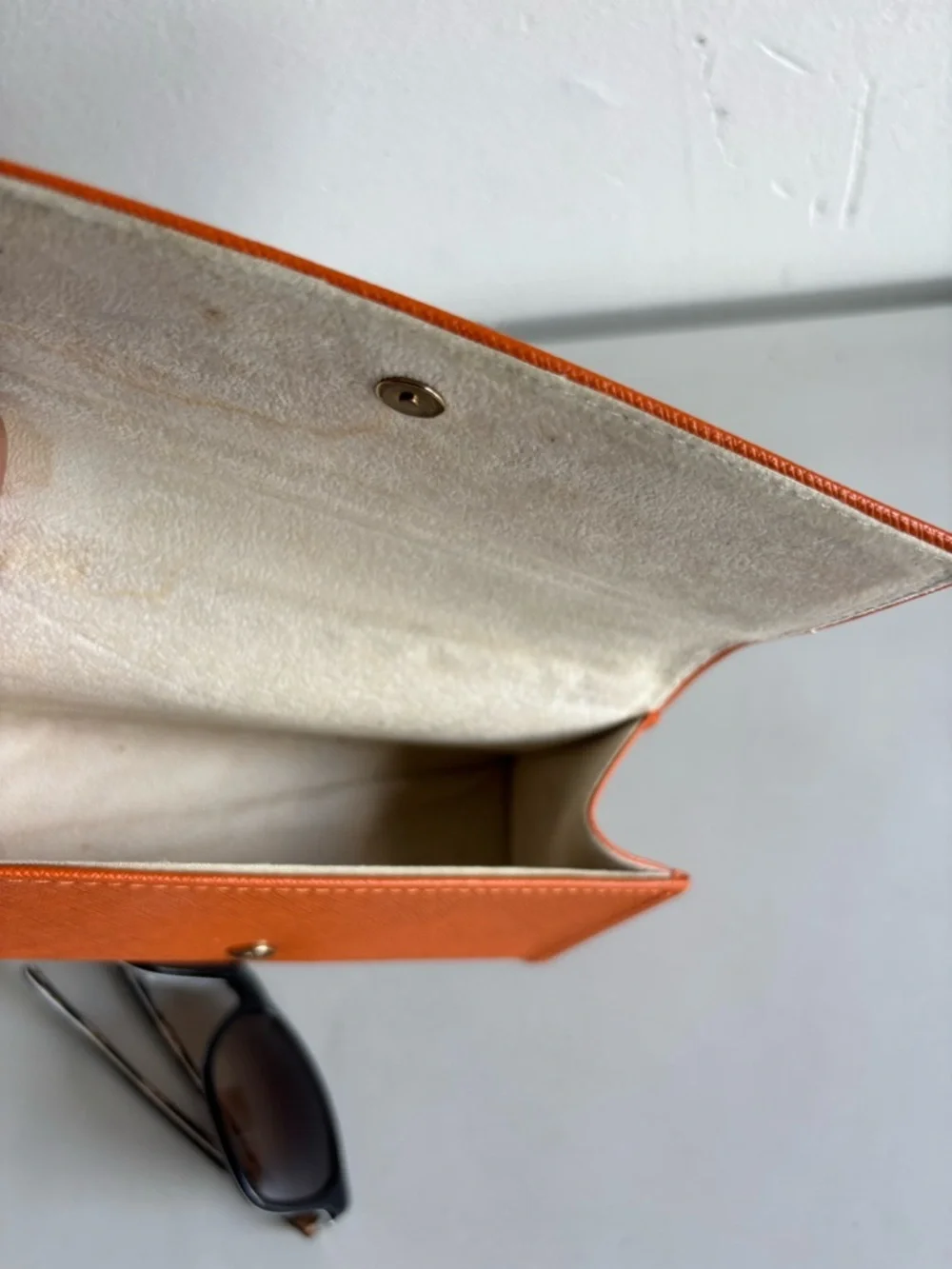 Tory Burch Orange Saffiano Wallet with tribal gradient brown Sunglasses